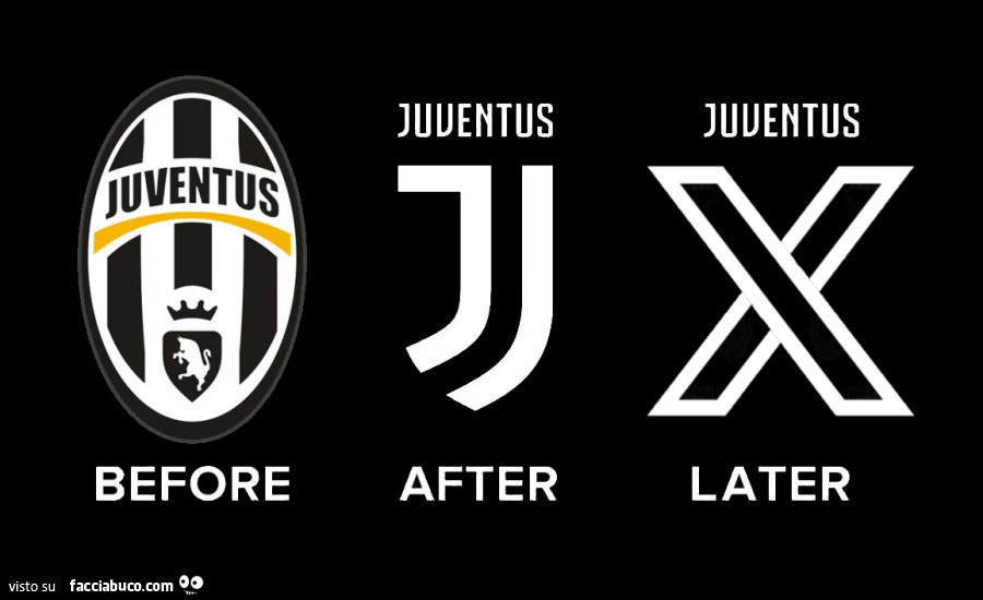 Logo della juve: before after later