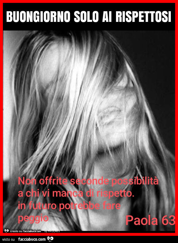Buongiorno solo ai rispettosi