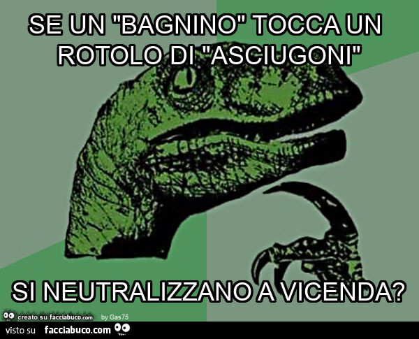 Se un "bagnino" tocca un rotolo di "asciugoni" si neutralizzano a vicenda?