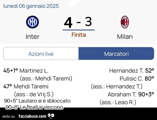 Inter 4 Milan 3