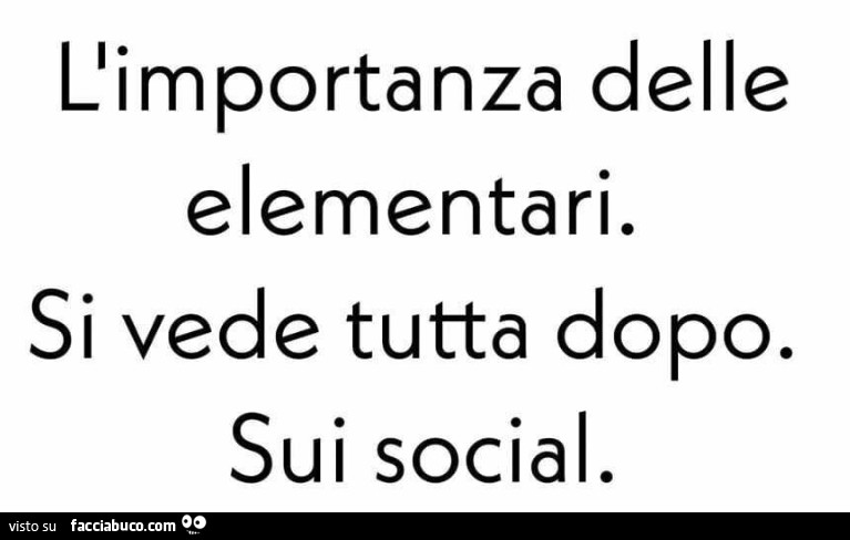 Llimportanza delle elementari. Si vede tutta dopo. Sui social
