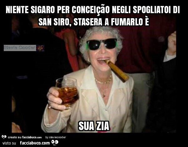 Niente sigaro per conceição negli spogliatoi di san siro, stasera a fumarlo è sua zia