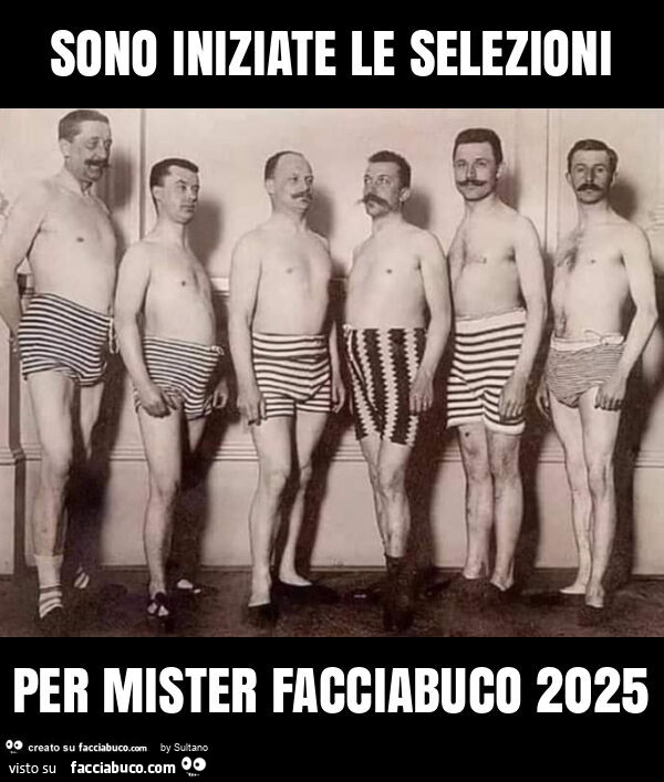 Sono iniziate le selezioni per mister facciabuco 2025