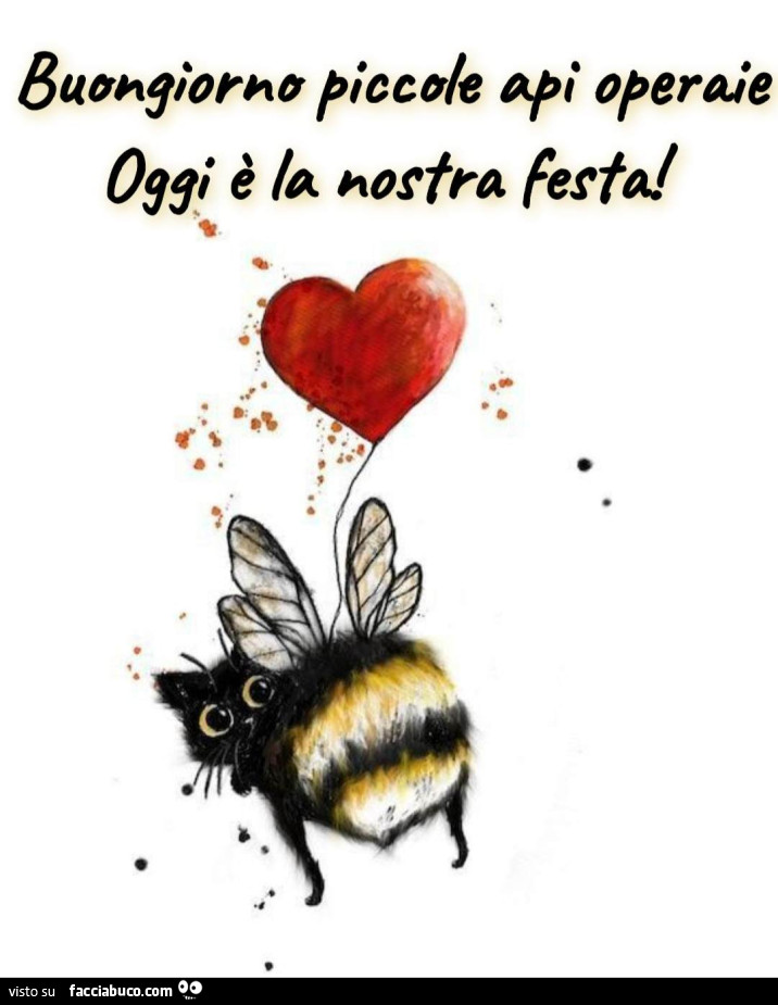 Buongiorno piccole api operaie, oggi è la nostra festa