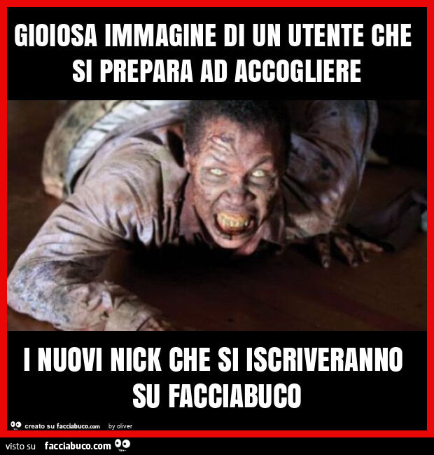 Gioiosa immagine di un utente che si prepara ad accogliere i nuovi nick che si iscriveranno su facciabuco