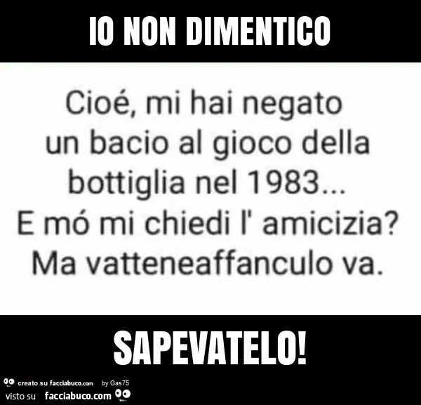 Io non dimentico sapevatelo