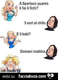 A spartaco, quanto li fai li fichi? 5 euri ar chilo. E li kaki? Domani mattina