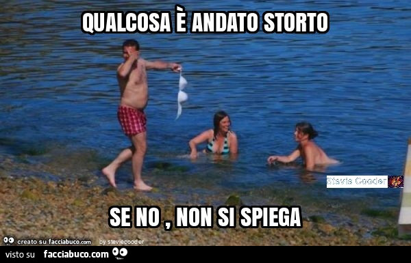Qualcosa è andato storto se no, non si spiega