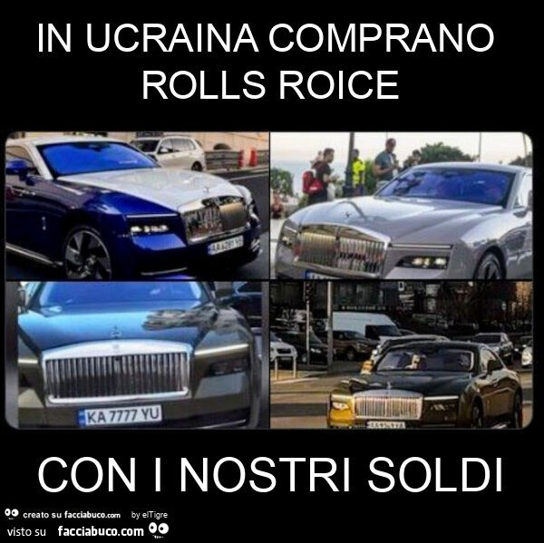 In ucraina comprano rolls roice con i nostri soldi