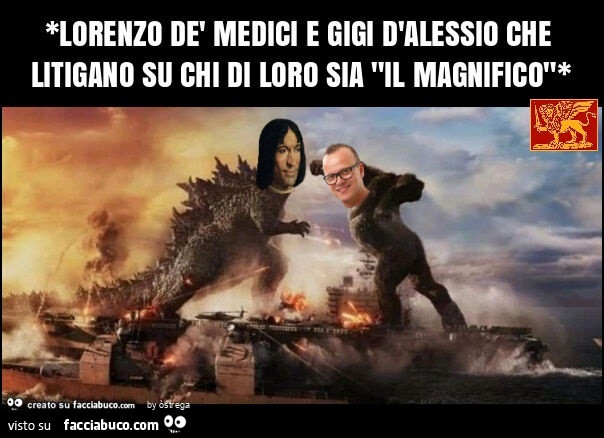 *lorenzo dè medici e gigi d'alessio che litigano su chi di loro sia "il magnifico"*